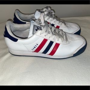 Adidas Somoas red white and blue size 9.5 used
